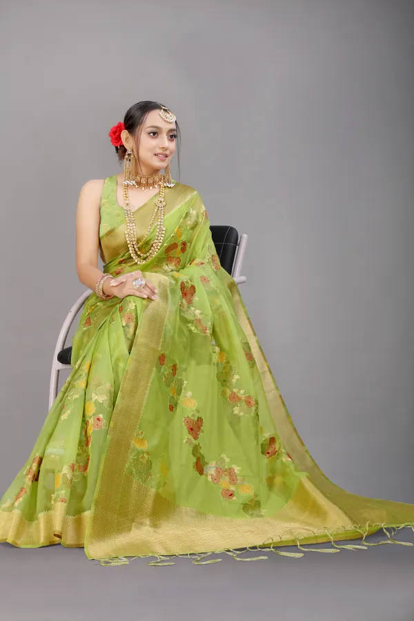 LIGHT_GREEN_WOVEN_WORK_ORGANZA_SAREE